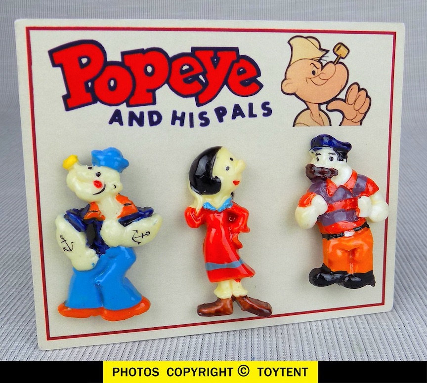 Popeye the Sailor set of 5 one inch 1" pins buttons badges Wimpy Olive Oyl Bluto 